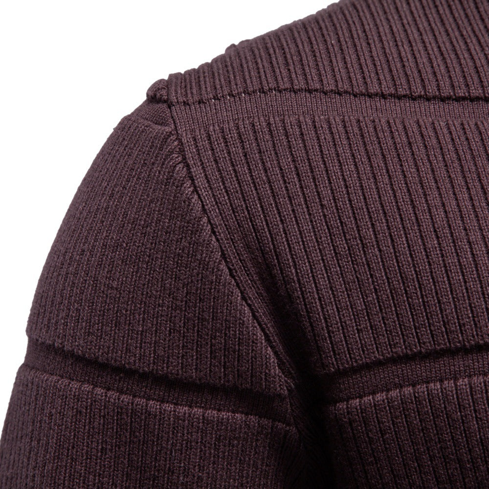 Pull en maille à col rond pour hommes avec effet matelassé et bords côtelés Echoarchiv