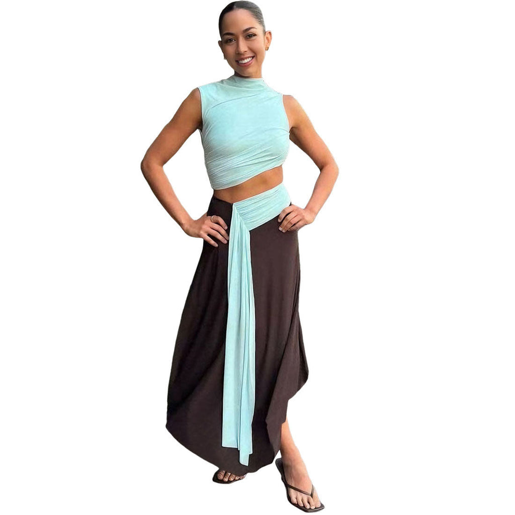 Robe portefeuille pour femmes avec un design de drapage moderne et une coupe élégante R&B