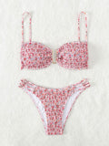 Ensemble de bikini push-up pour femmes avec fronces raffinées R&B