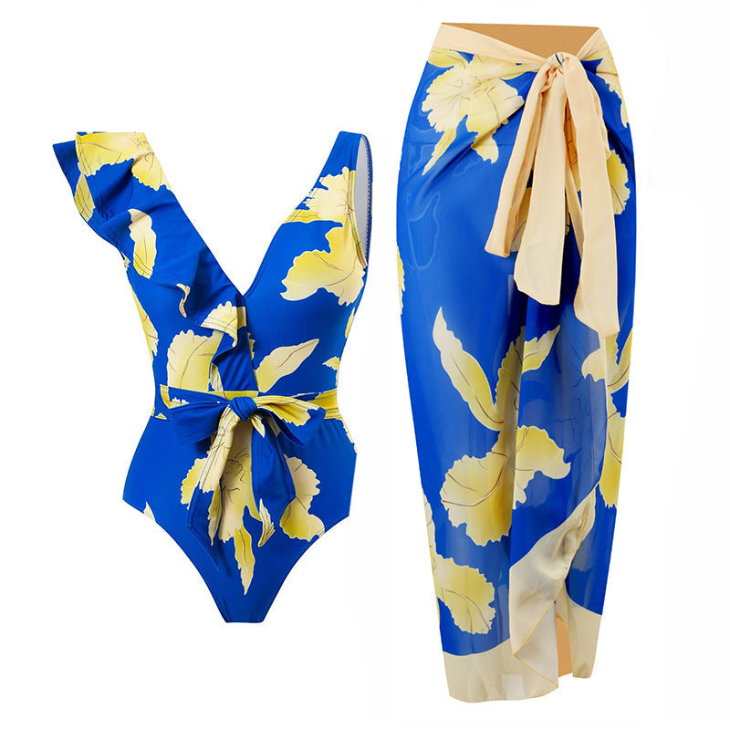 Maillot de bain une pièce élégant pour femmes avec détails en volants floraux Echo Archiv