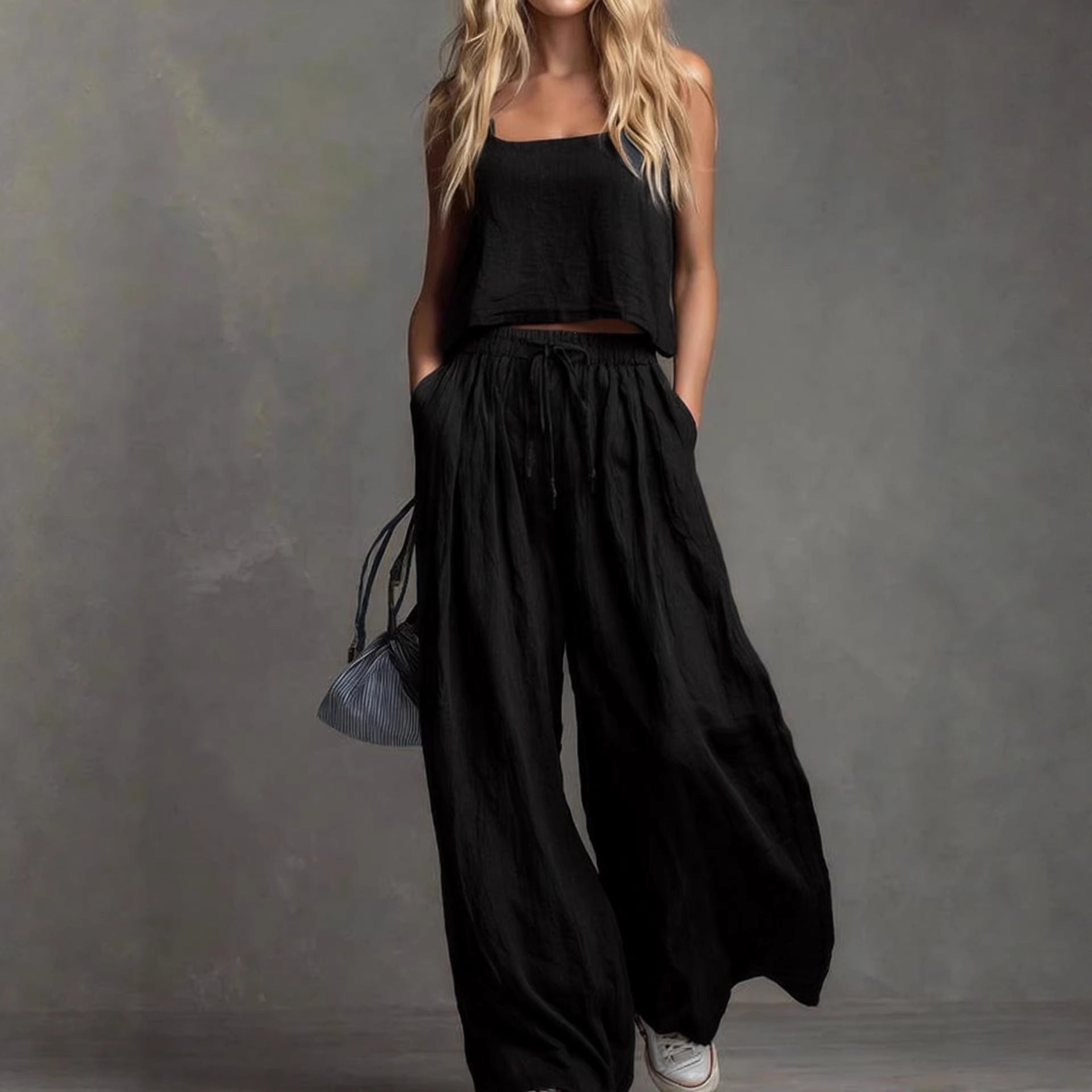 Ensemble de loisirs d'été pour femmes avec un haut ample et un pantalon décontracté R&B