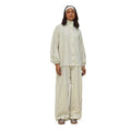 Ensemble de training oversize pour femmes avec col montant, manches ballon et pantalons larges
