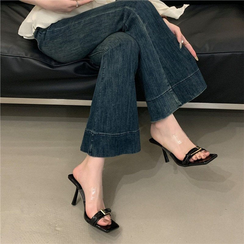 Sandales à talons hauts transparentes élégantes pour femmes R&B