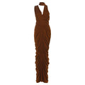 Robe maxi élégante pour femmes avec des drapés raffinés et un décolleté chic de Heidi-Mode
