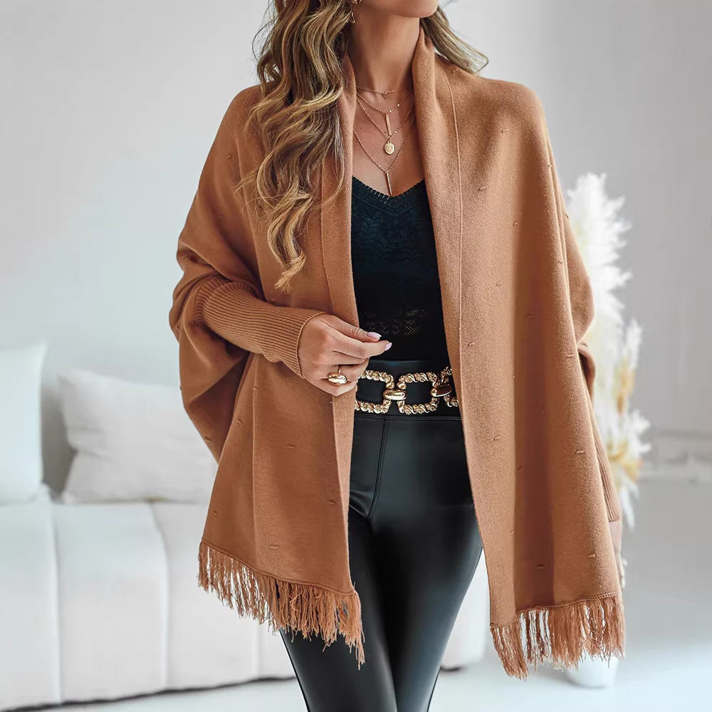 Poncho pour femmes avec franges