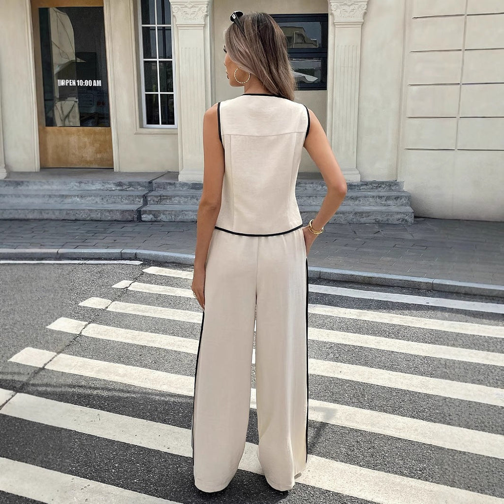 Vêtements de détente élégants et confortables pour femmes avec patte de boutonnage