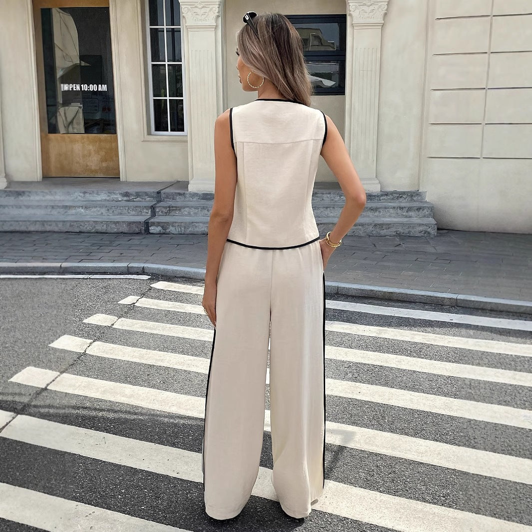 Vêtements de détente élégants et confortables pour femmes avec patte de boutonnage