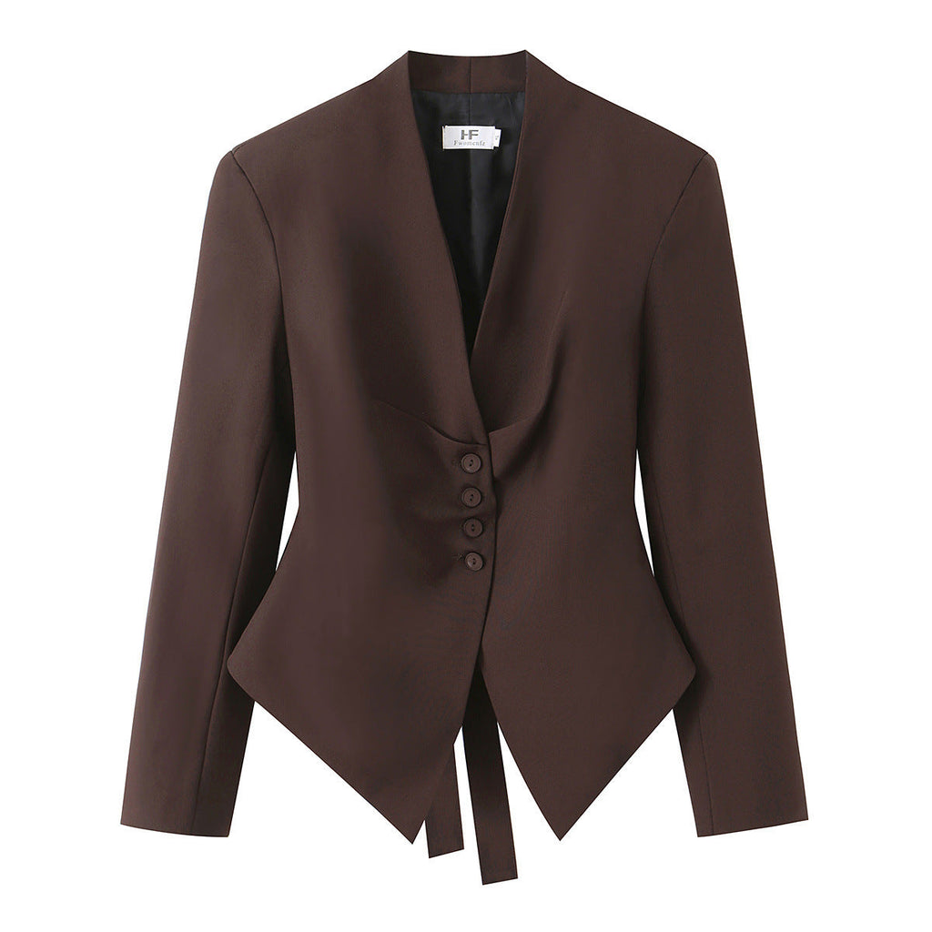Blazer cintré pour femmes avec ourlet asymétrique et détail drapé Echo Archiv