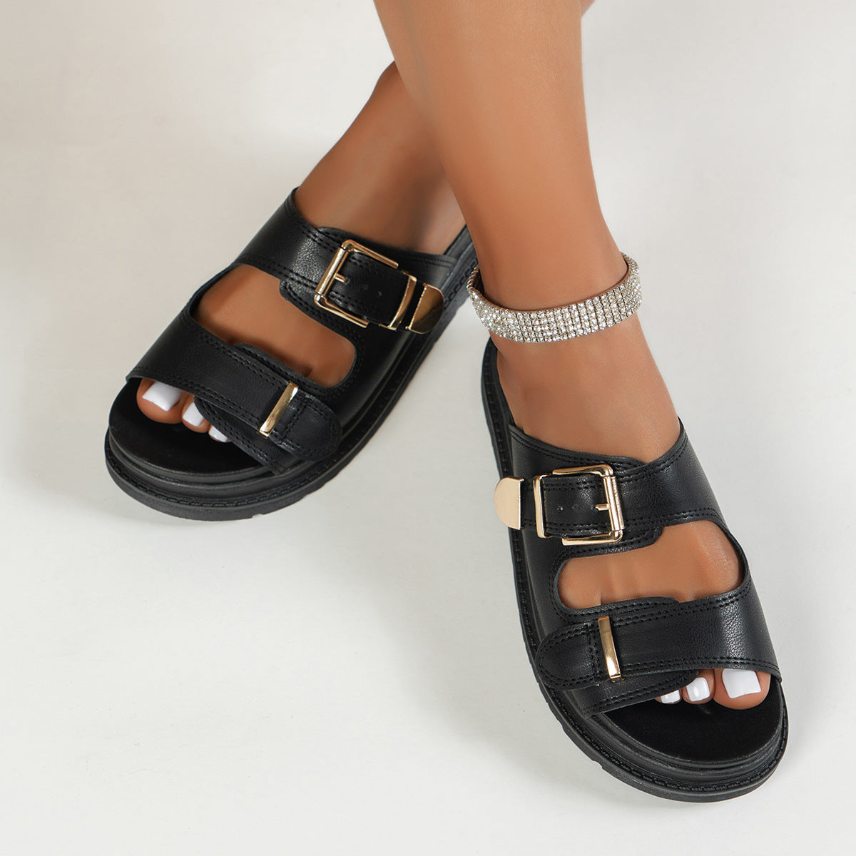 Sabots confortables pour femmes avec fermeture à boucle élégante et semelle anatomique R&B