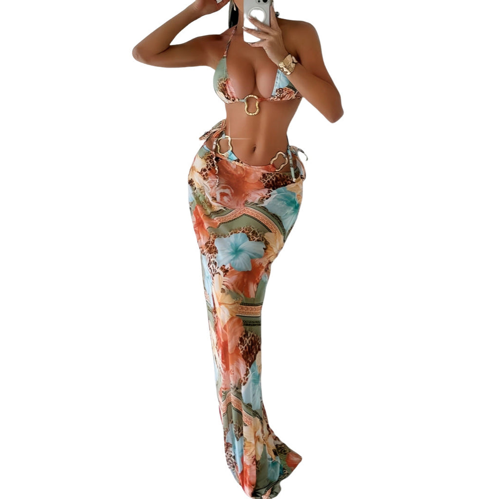 Robe de plage élégante pour femmes avec design floral R&B