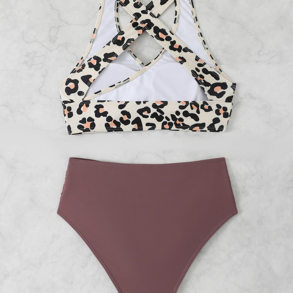 Ensemble de bikini sportif pour femmes avec un design léopard à la mode R&B