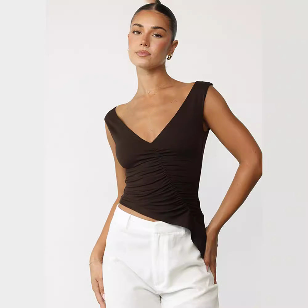 Top ajusté pour femmes avec détails en volants R&B