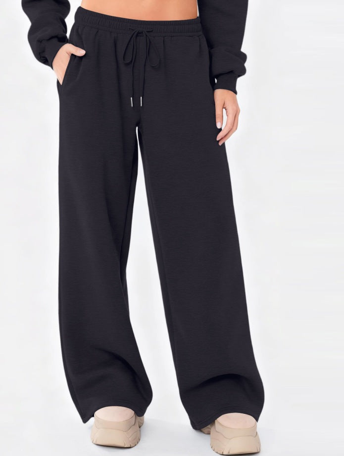 Pantalon de lounge large pour femmes avec taille confortable, cordon élastique et poches latérales Echo Archiv