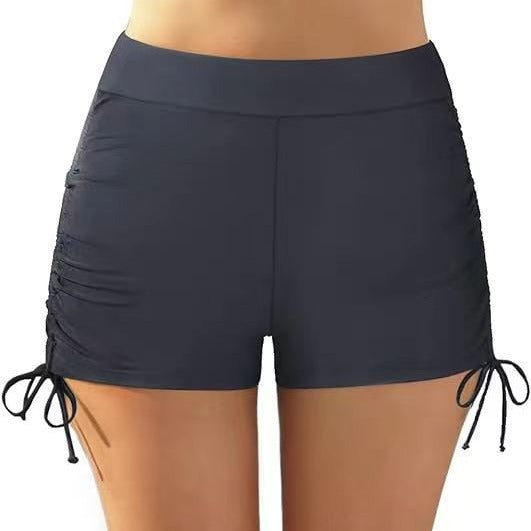 Short de bain féminin flatteur avec fronces et lien latéral R&B