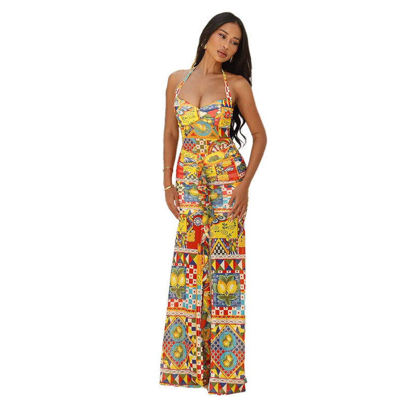 Robe de plage élégante pour femmes avec un design de volants raffiné et une fente profonde Heidi-Mode