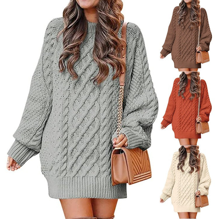 Pull Oversize Femme avec Détail en Tricot à Câbles