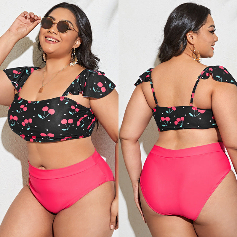 Ensemble de Tankini pour Femmes avec Détails Volumineux en Volants et Coupe de Haute Qualité R&B