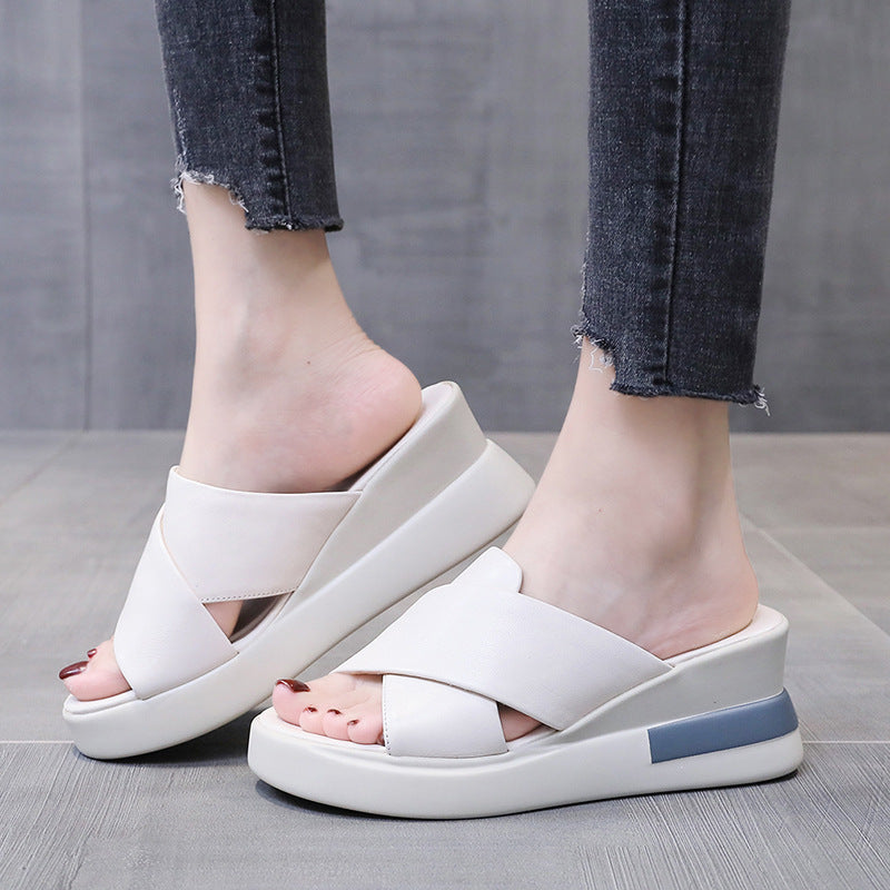 Pantolettes à talon compensé pour femmes avec semelle confortable et design élégant de R&B
