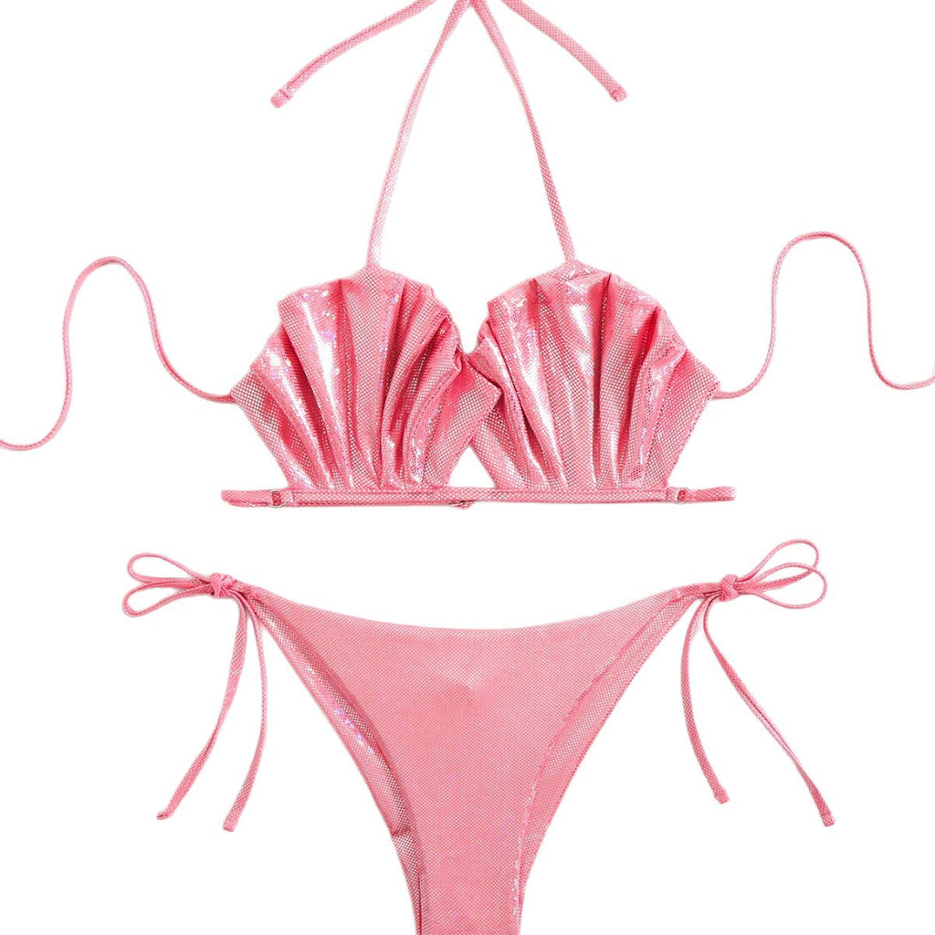 Ensemble de bikini féminin à design volumineux avec volants Drune