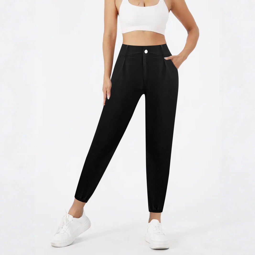 Pantalon chino taille haute pour femmes avec ourlet étroit Echoarchiv