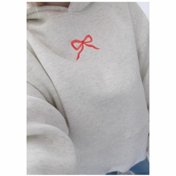 Hoodie pour femmes avec design floral brodé et doublure de capuche imprimée Echoarchiv
