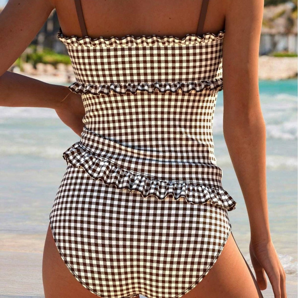 Maillot de bain Tankini à volants colorés pour femmes Echo Archiv