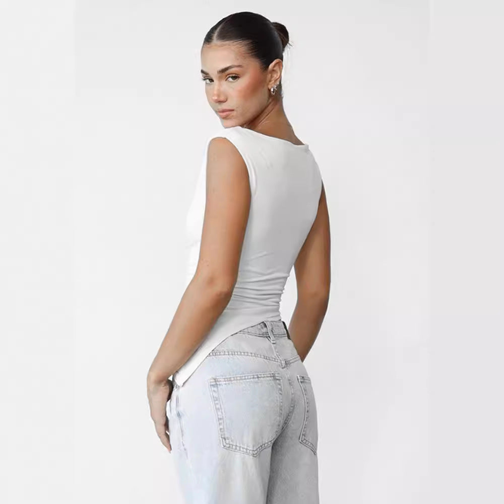 Top ajusté pour femmes avec détails en volants R&B