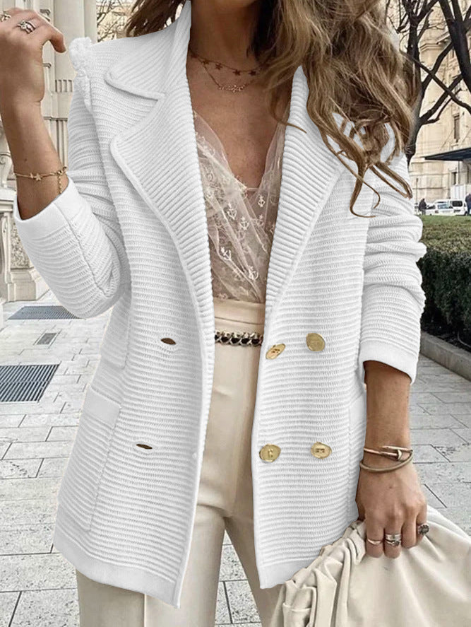 Veste Blazer Tricotée Femme à la Mode