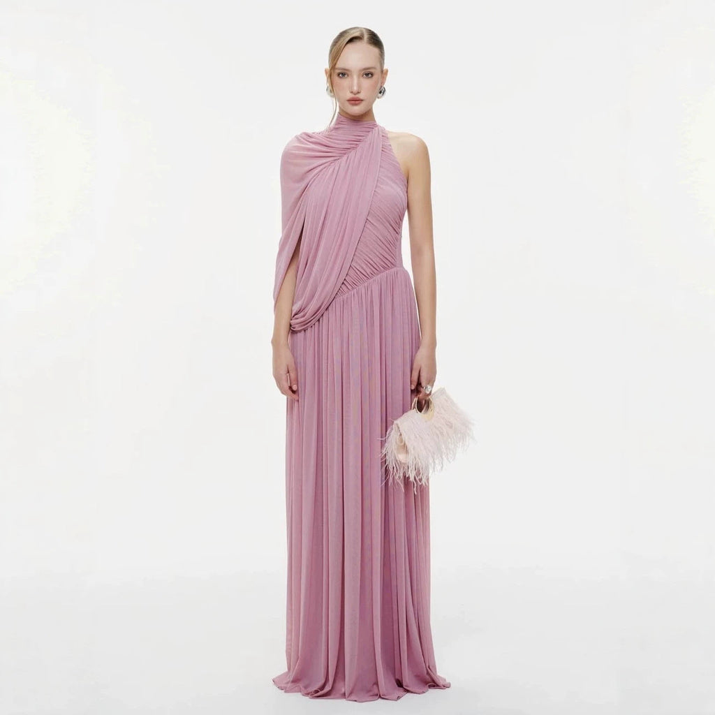 Robe portefeuille élégante pour femmes avec design asymétrique et drapé fluide Heidi-Mode