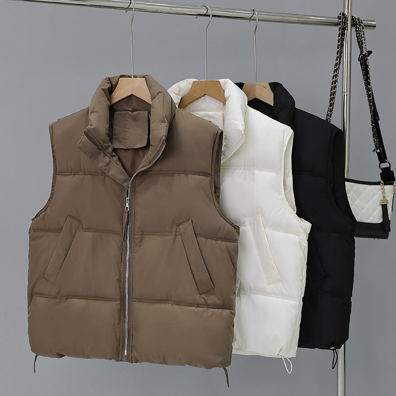 Veste courte matelassée boxy pour dames avec col châle haut, fermeture éclair cachée et ourlet ajustable Echo Archiv