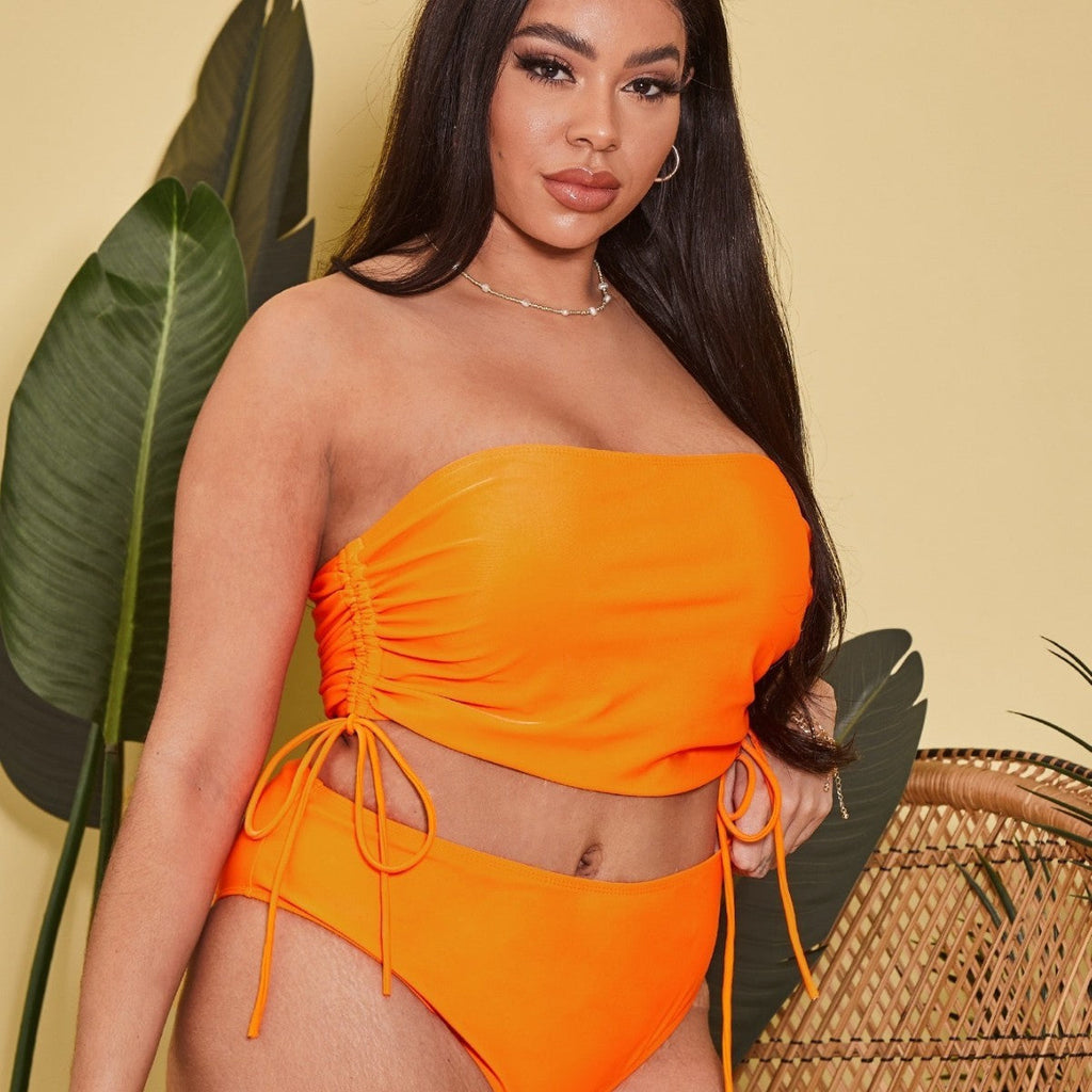 Ensemble de tankini pour femmes avec top enroulé ajustable et shorts taille haute R&B