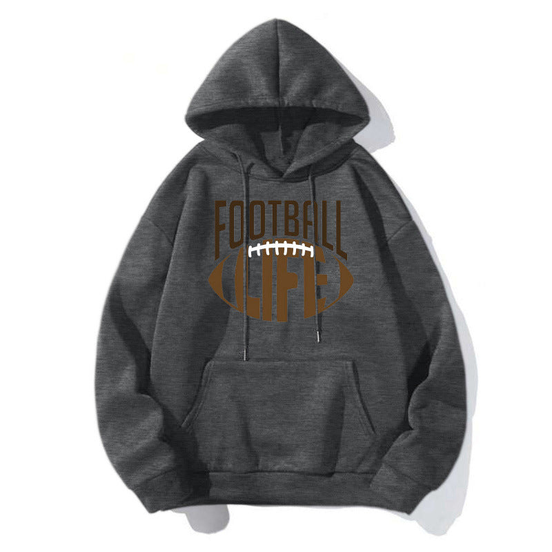 Pull à capuche sportif pour femmes avec motif football Echoarchiv