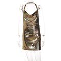 Robe mini brillante pour femmes dans un style chic décontracté avec un col halter Heidi-Mode
