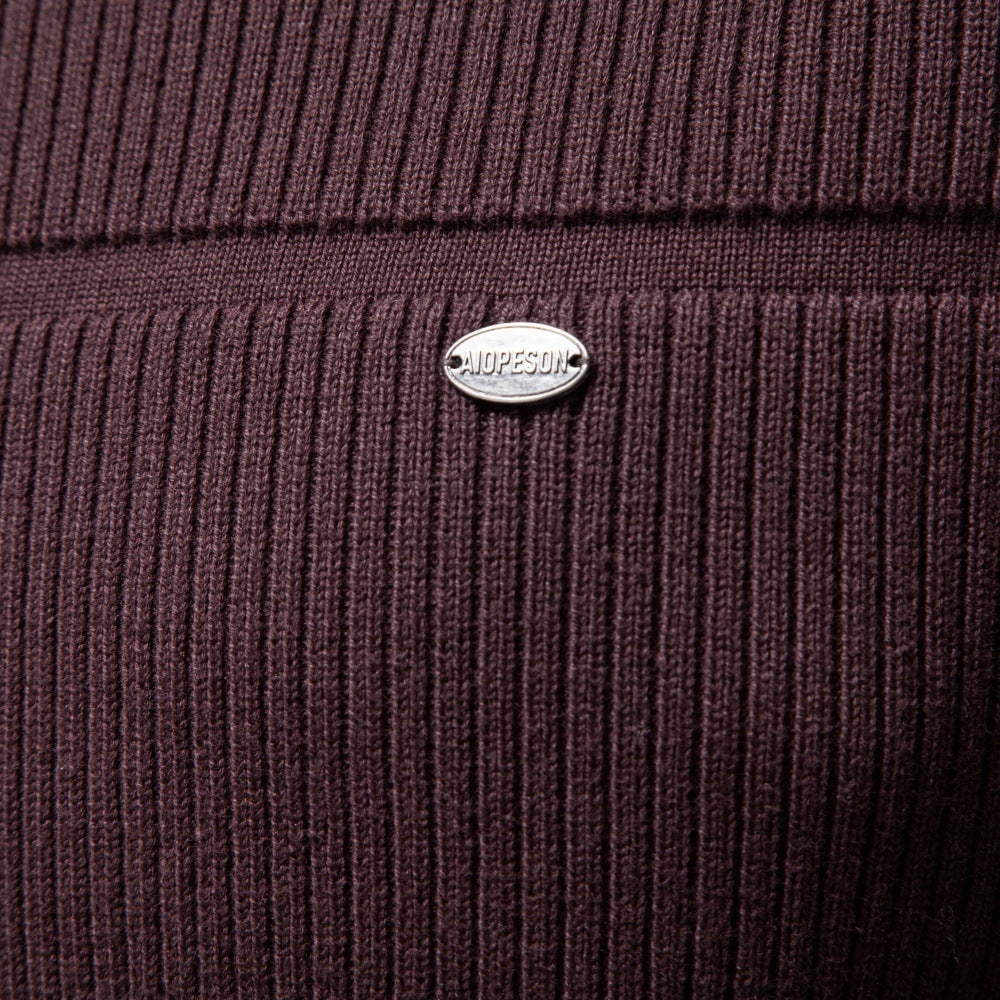 Pull en maille à col rond pour hommes avec effet matelassé et bords côtelés Echoarchiv