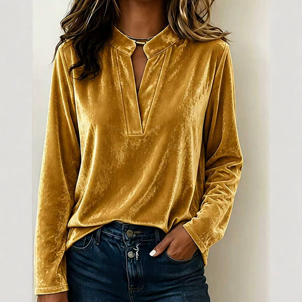 Blouse en Velours Élegante pour Femmes