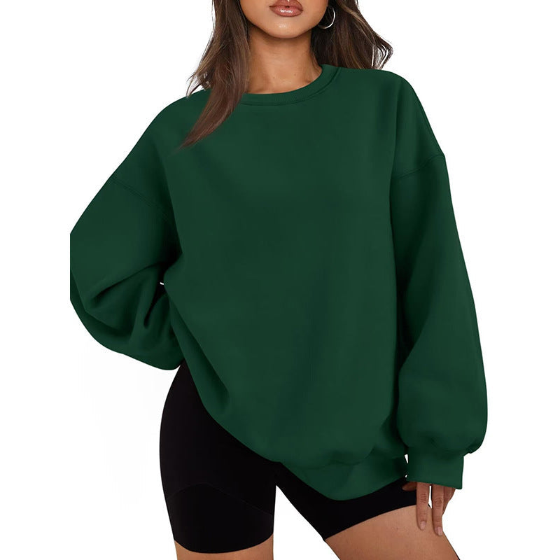 Sweatshirt oversized à col rond pour femmes avec épaules tombantes, doublure en polaire douce et bords côtelés Echo Archiv