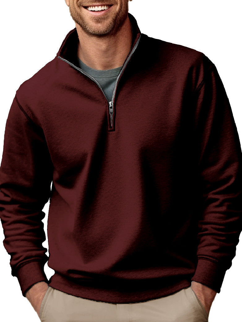 Sweat-shirt pour hommes à demi-zip avec col montant et doublure en polaire douce Echo Archiv