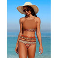 Bikini taille haute pour femmes avec design de bande à la mode R&B