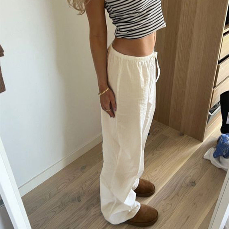 Pantalon de jogging large pour femmes avec taille haute, cordon de serrage et silhouette Palazzo Echo Archiv