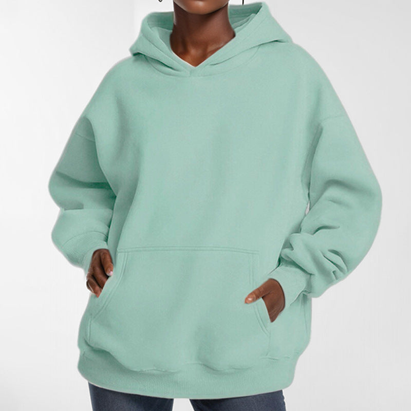 Pull à capuche décontracté pour femmes en French Terry avec coupe d'épaule basse et poche kangourou Echo Archiv