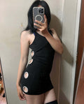 Robe courte ajustée pour femmes avec détails métalliques R&B