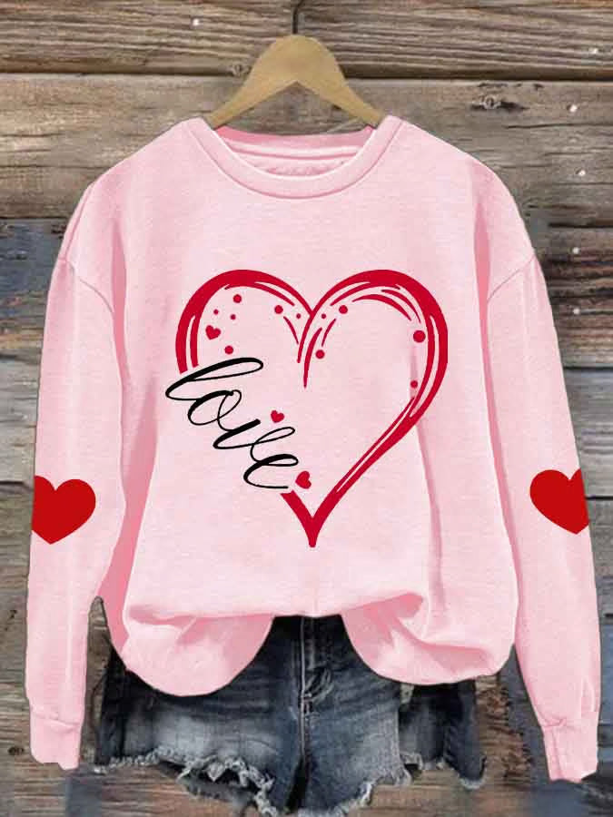 Pull confortable pour femmes avec motif cœur Echoarchiv