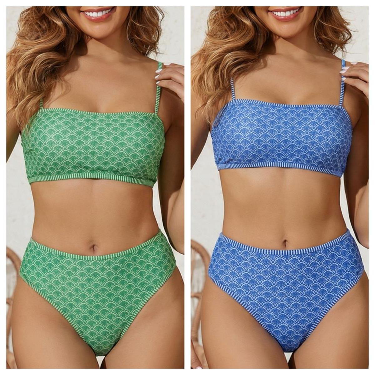 Ensemble de bikini taille haute pour femmes avec haut simple et taille élastique Echo Archiv