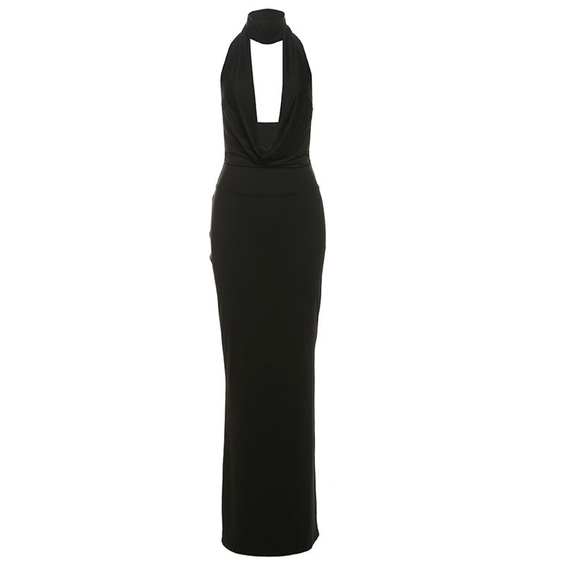 Robe maxi élégante pour femmes avec décolleté en V profond et découpes latérales Heidi-Mode