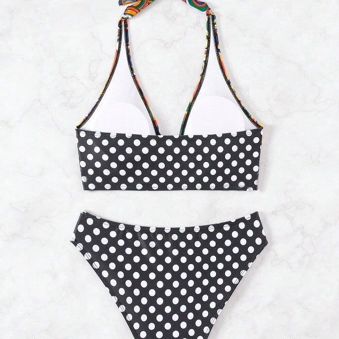 Bikini triangle femme avec motif graphique à la mode R&B