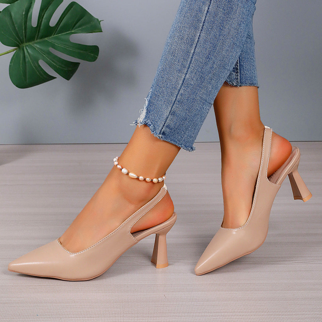 Escarpins à talon ouvert pour femmes avec un design élégant et un confortable talon bloc R&B