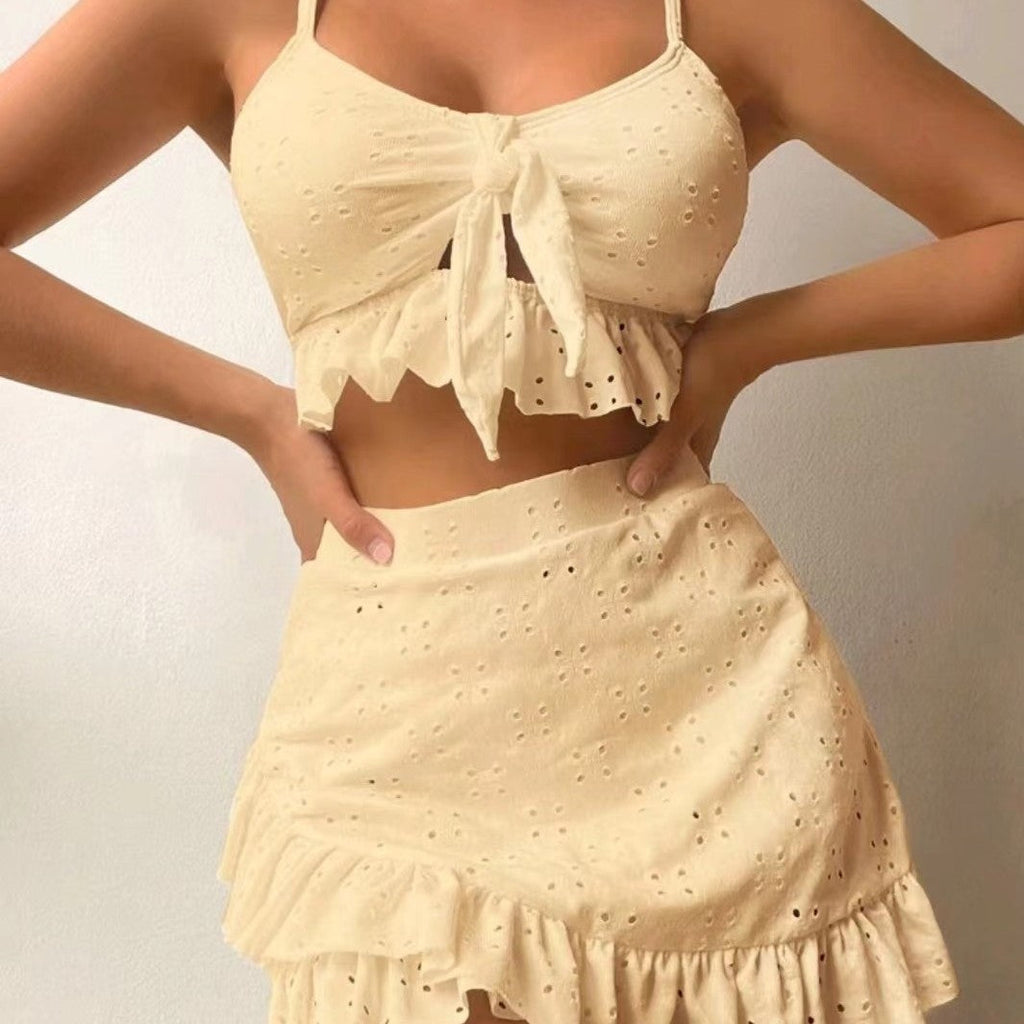 Ensemble Crop-Top et Jupe pour Femmes avec Design Ludique Echo Archiv