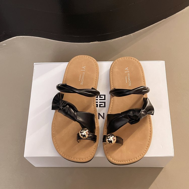 Sandales pour femmes avec un accent décoratif en nœud R&B