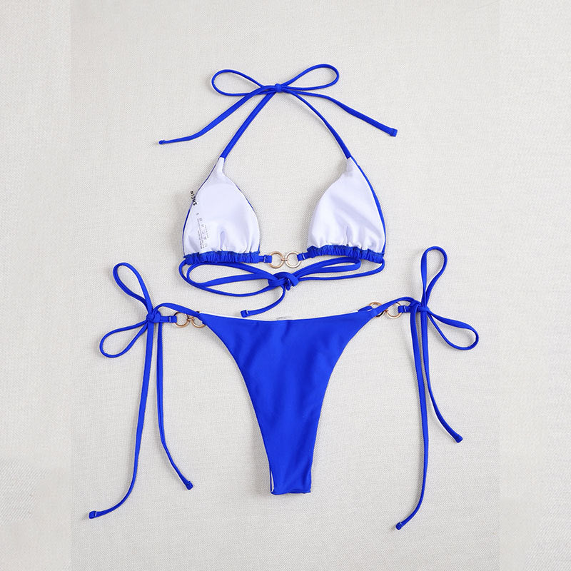 Slip de bikini classique pour femmes avec cordons réglables R&B