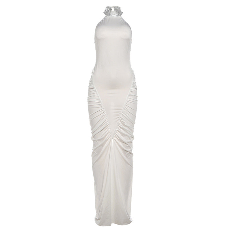 Robe Maxi Élégante pour Femmes avec Design Volumineux en Volants et Col Haut Heidi-Mode